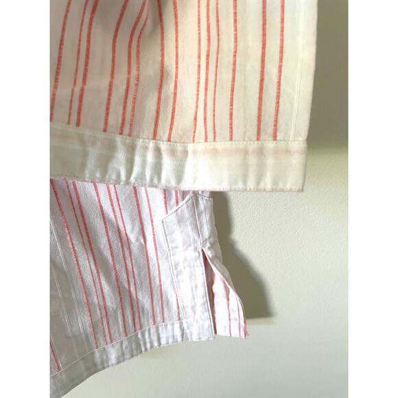 UNTUCKit Striped Linen Cotton Tunic Blouse Top White Pink Size 8 NEW - Picture 4 of 8